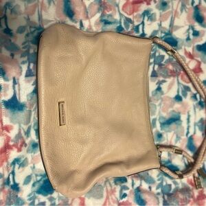 Elegant light pink Leather Shoulder Bag